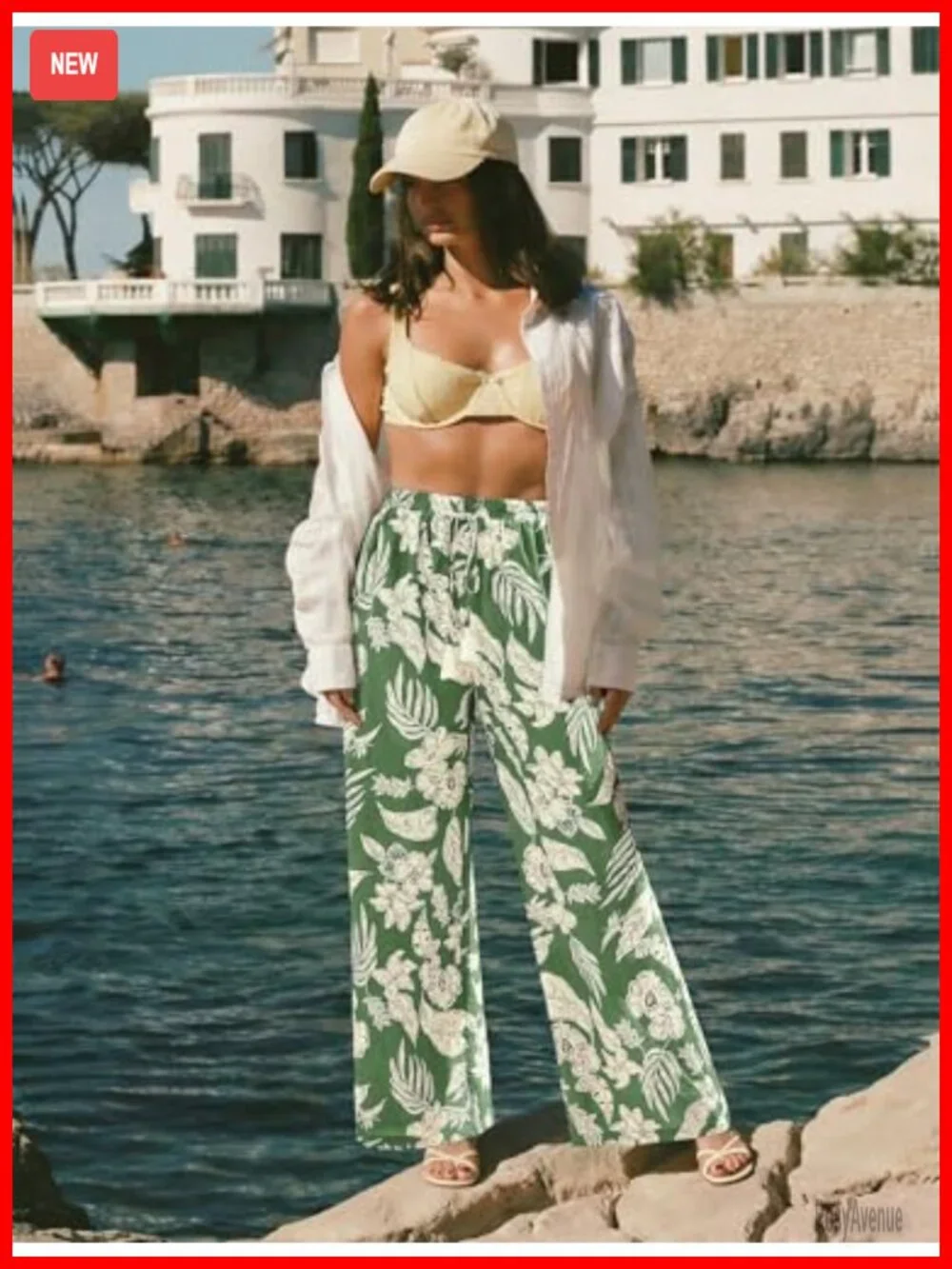 High Waisted Wide Leg Palazzo Pants with Pockets Flowy Casual Beach Trousers